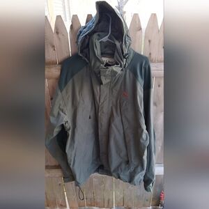 L.L.Bean Mens Green Outdoor Hooded Nylon Polyester Jacket  XL OPQ37